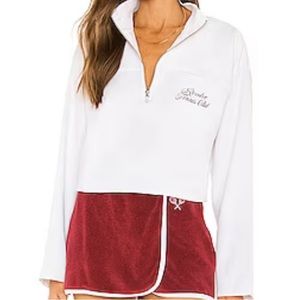 Revolve Tennis Club Half Zip Sweatshirt in White